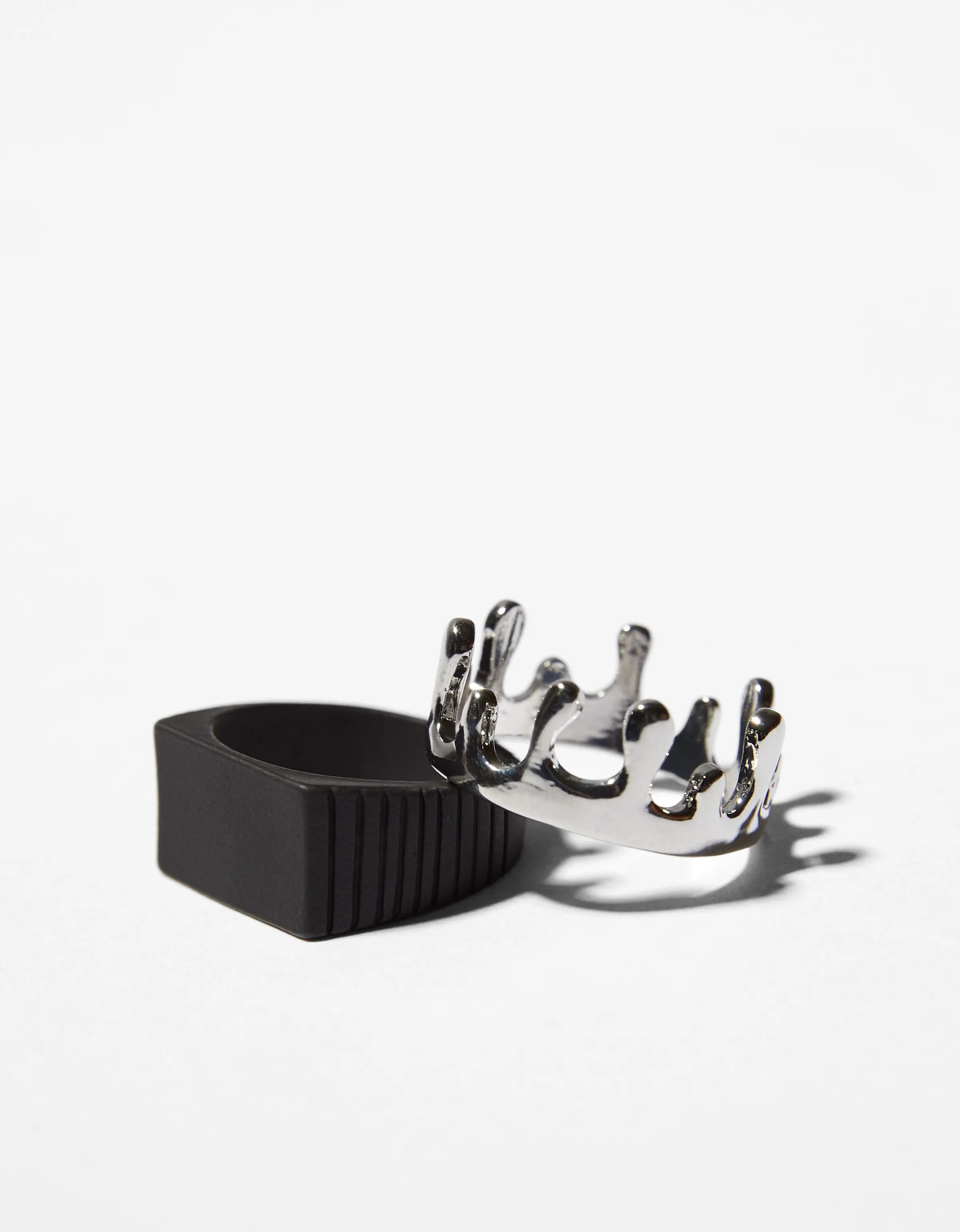 BERSHKA Set 3 anillos Plata Store