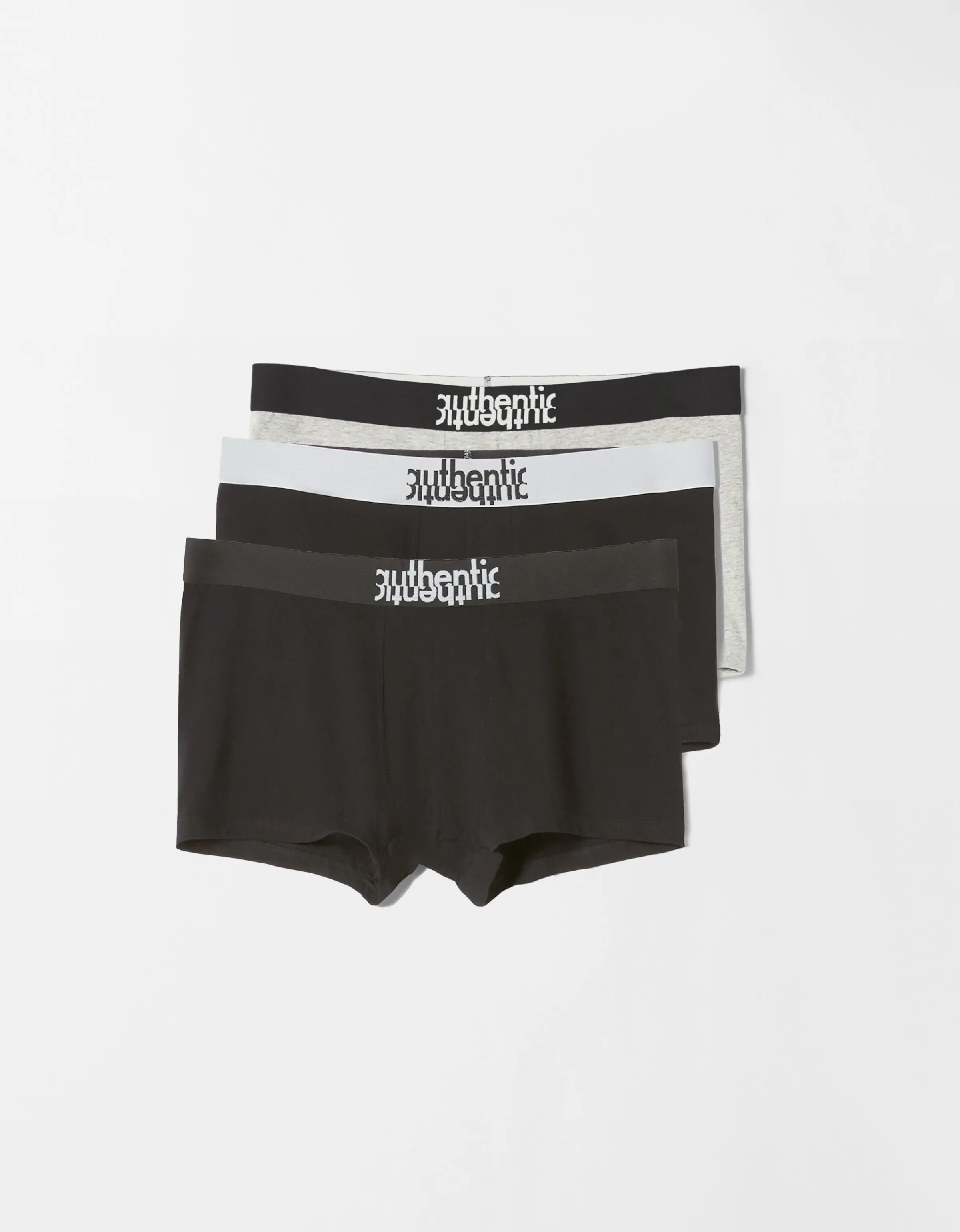 BERSHKA Set 3 boxers lettering Negro Store