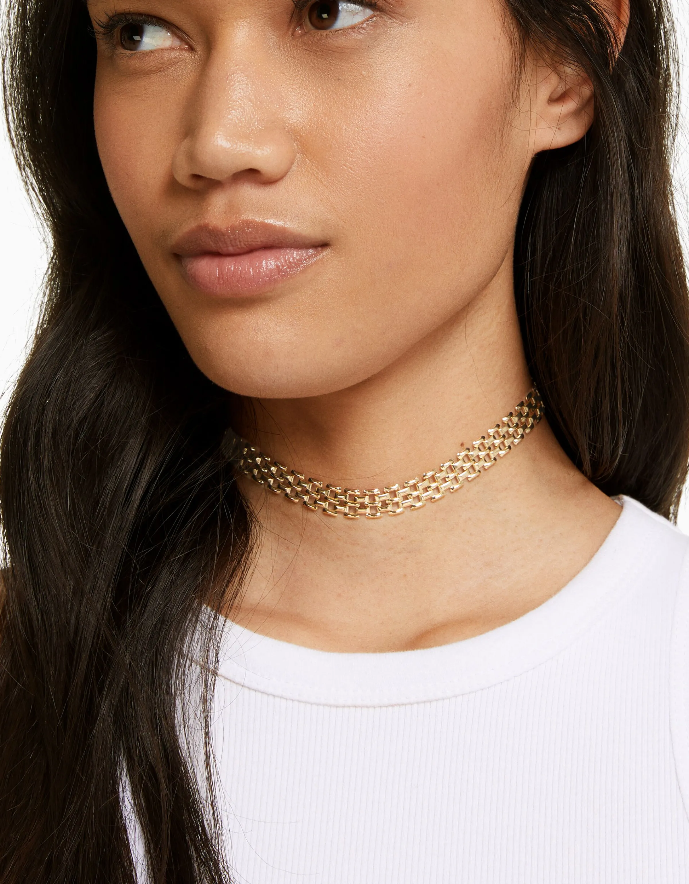 BERSHKA Set 4 collares cadena choker Oro Outlet