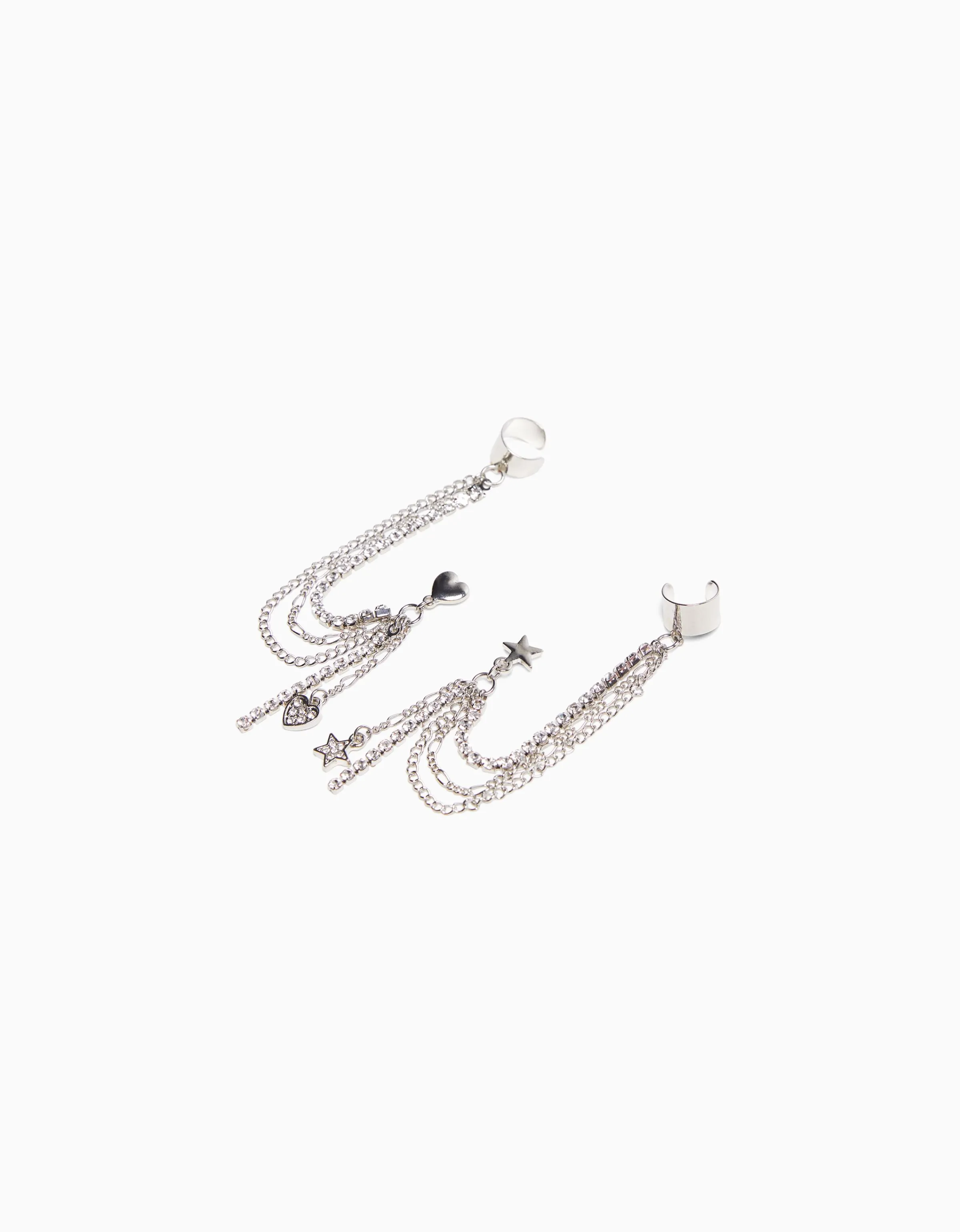 BERSHKA Set 2 pendientes ear cuff Plata Shop