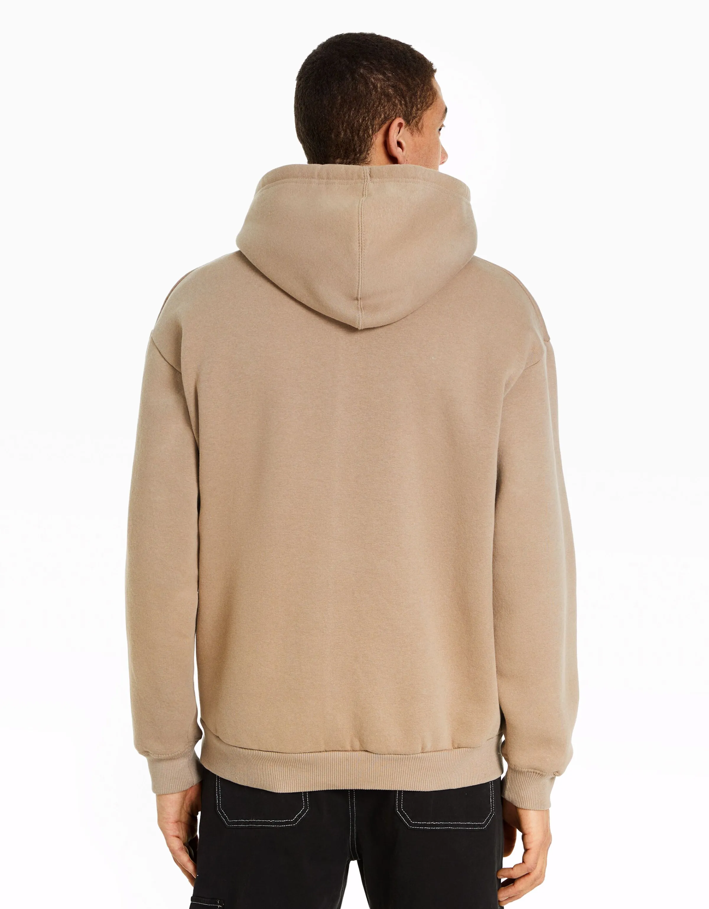 BERSHKA Sudadera capucha oversize Camel Store