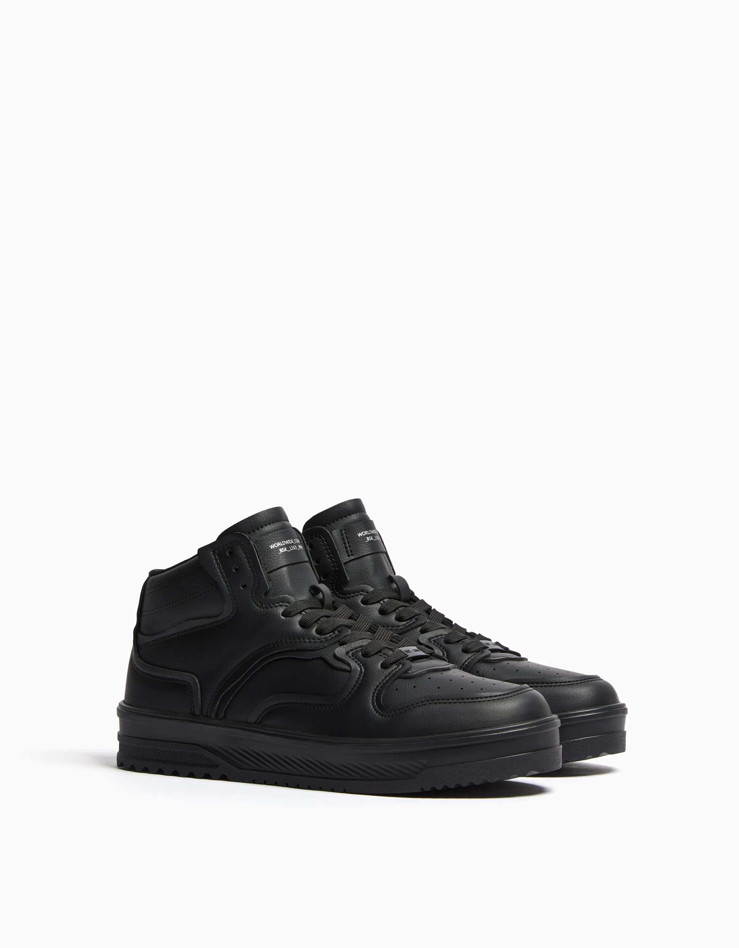 BERSHKA Zapatillas abotinadas multicapas hombre Negro Flash Sale