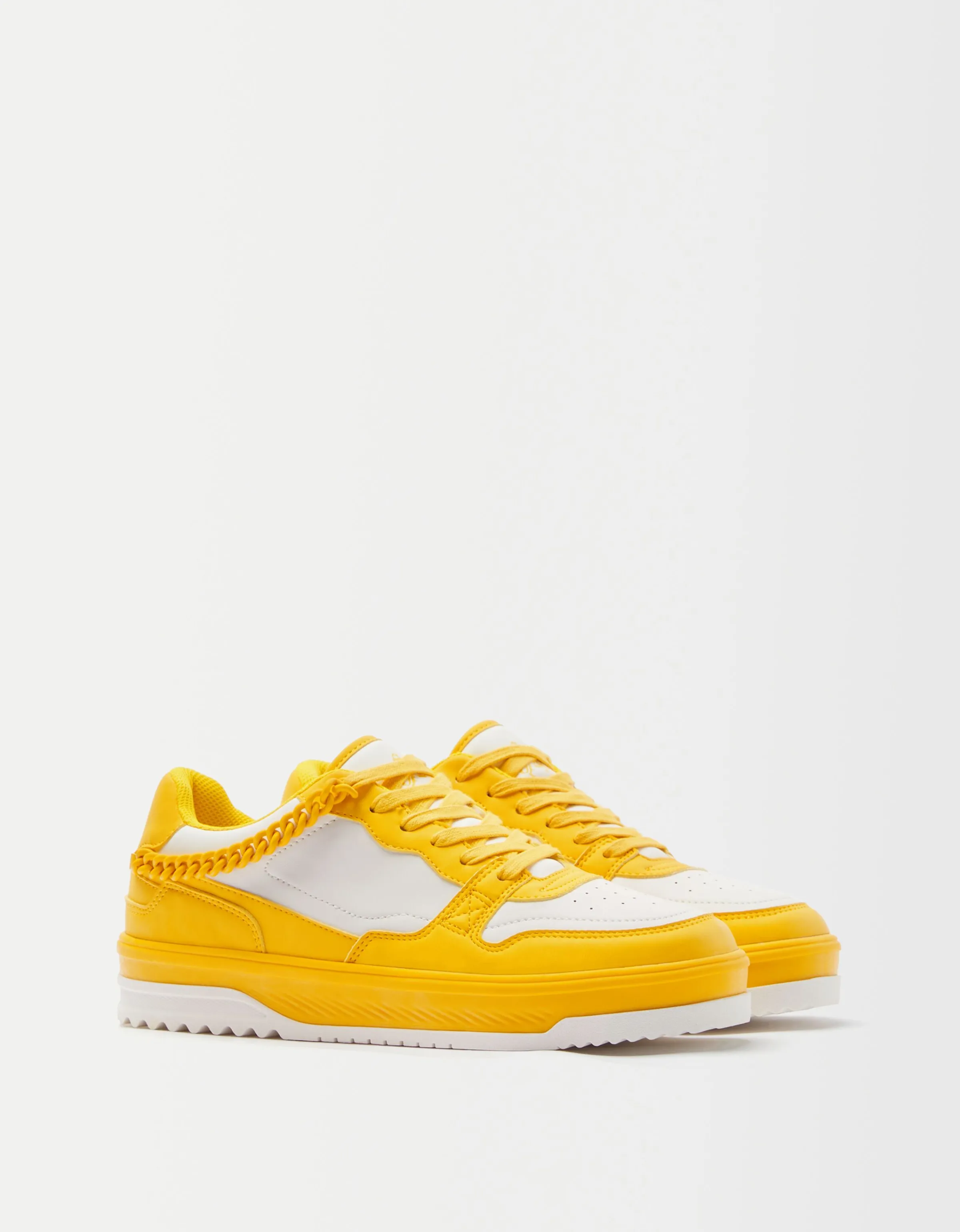 BERSHKA Zapatillas combinadas cadena hombre Amarillo Fashion