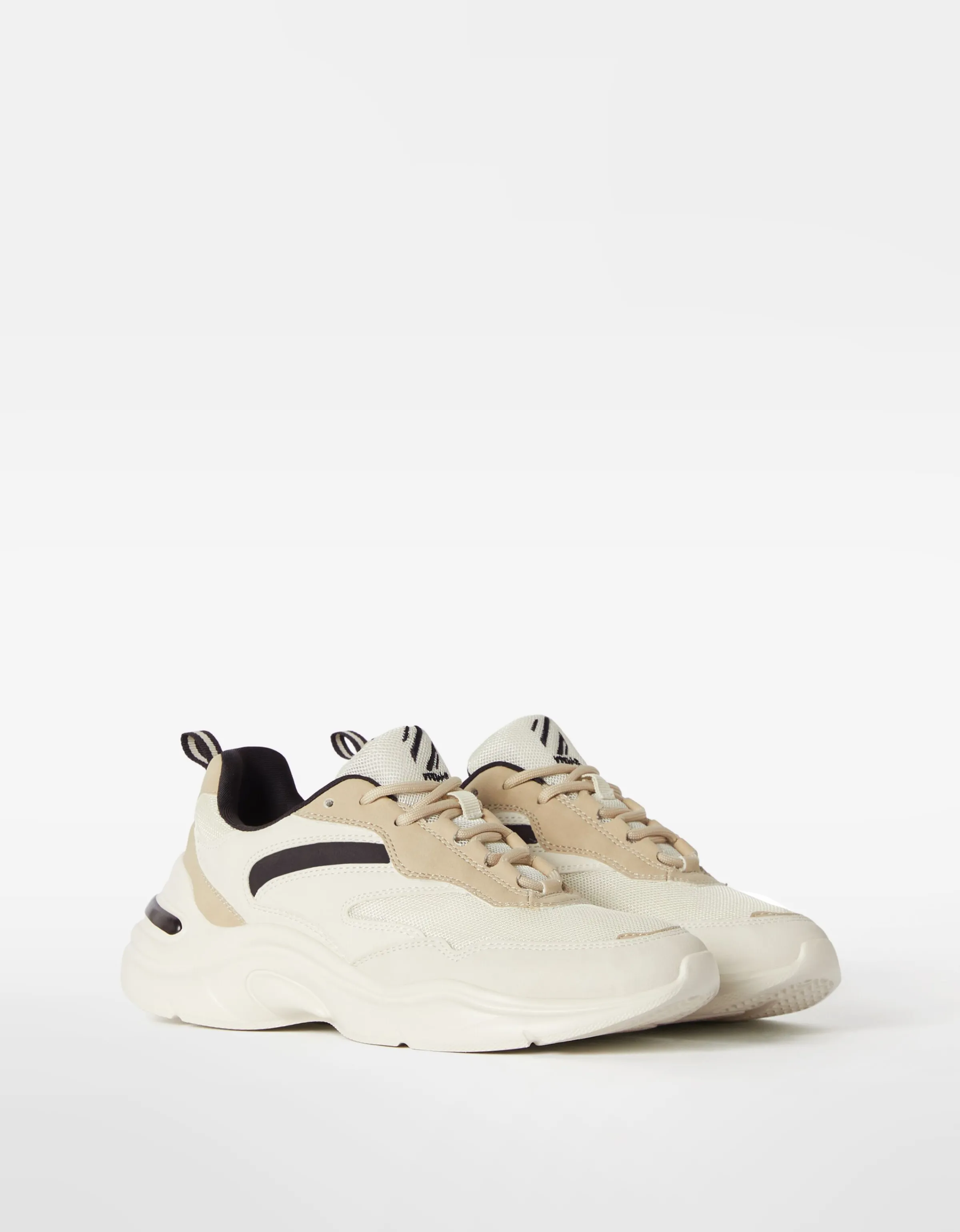 BERSHKA Zapatillas combinadas rejilla Blanco Flash Sale