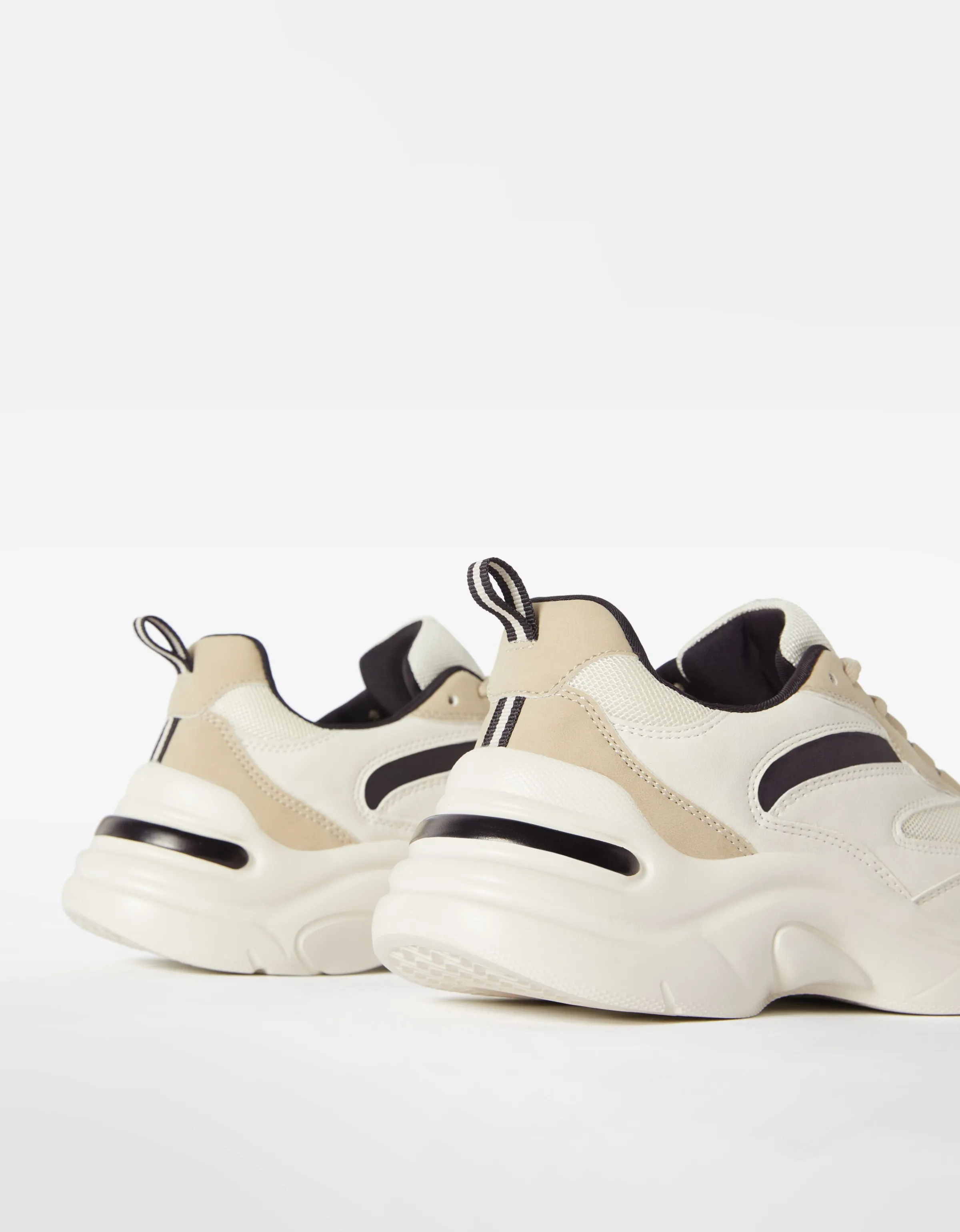 BERSHKA Zapatillas combinadas rejilla Blanco Flash Sale