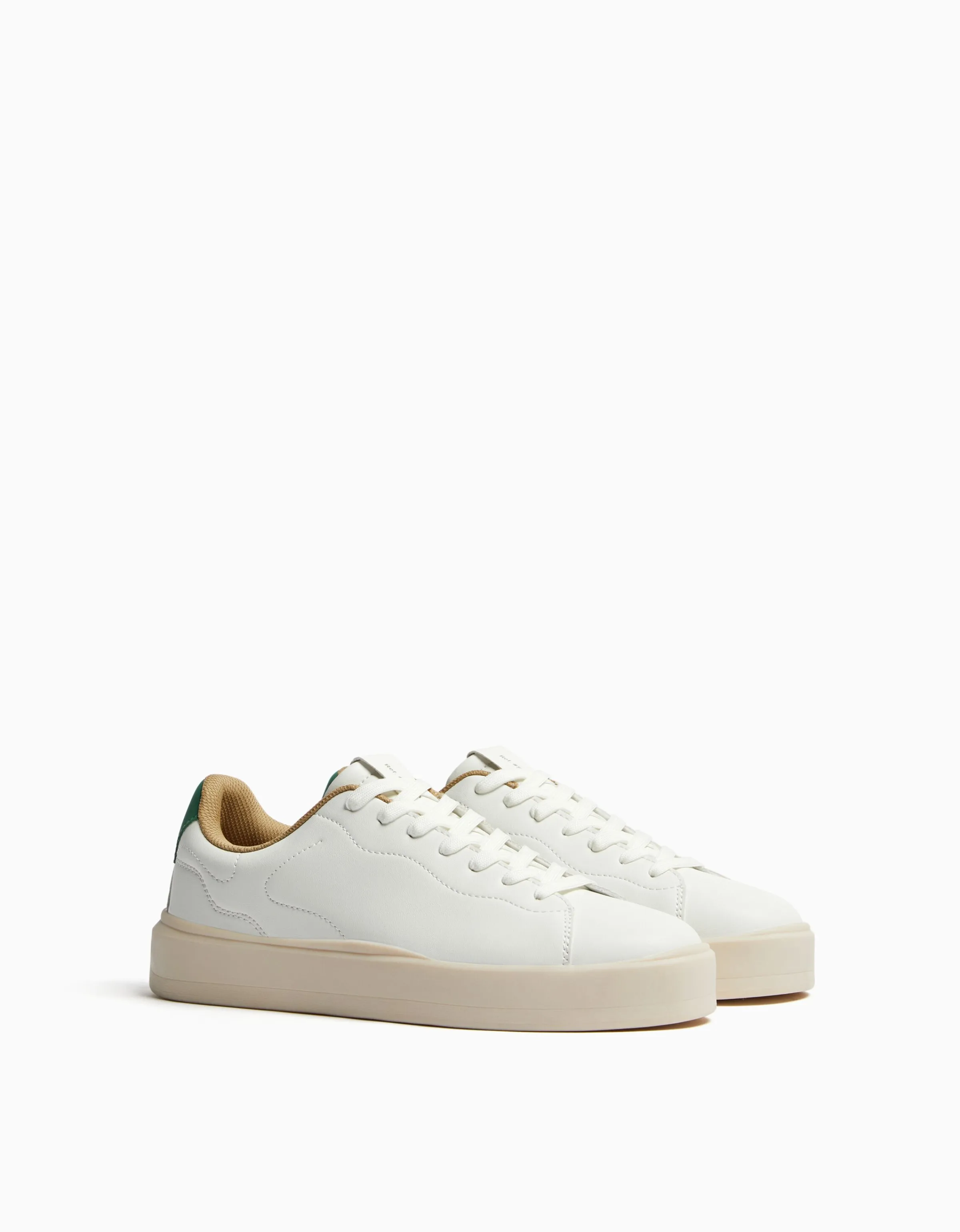 BERSHKA Zapatillas estilo retro hombre Crudo Outlet