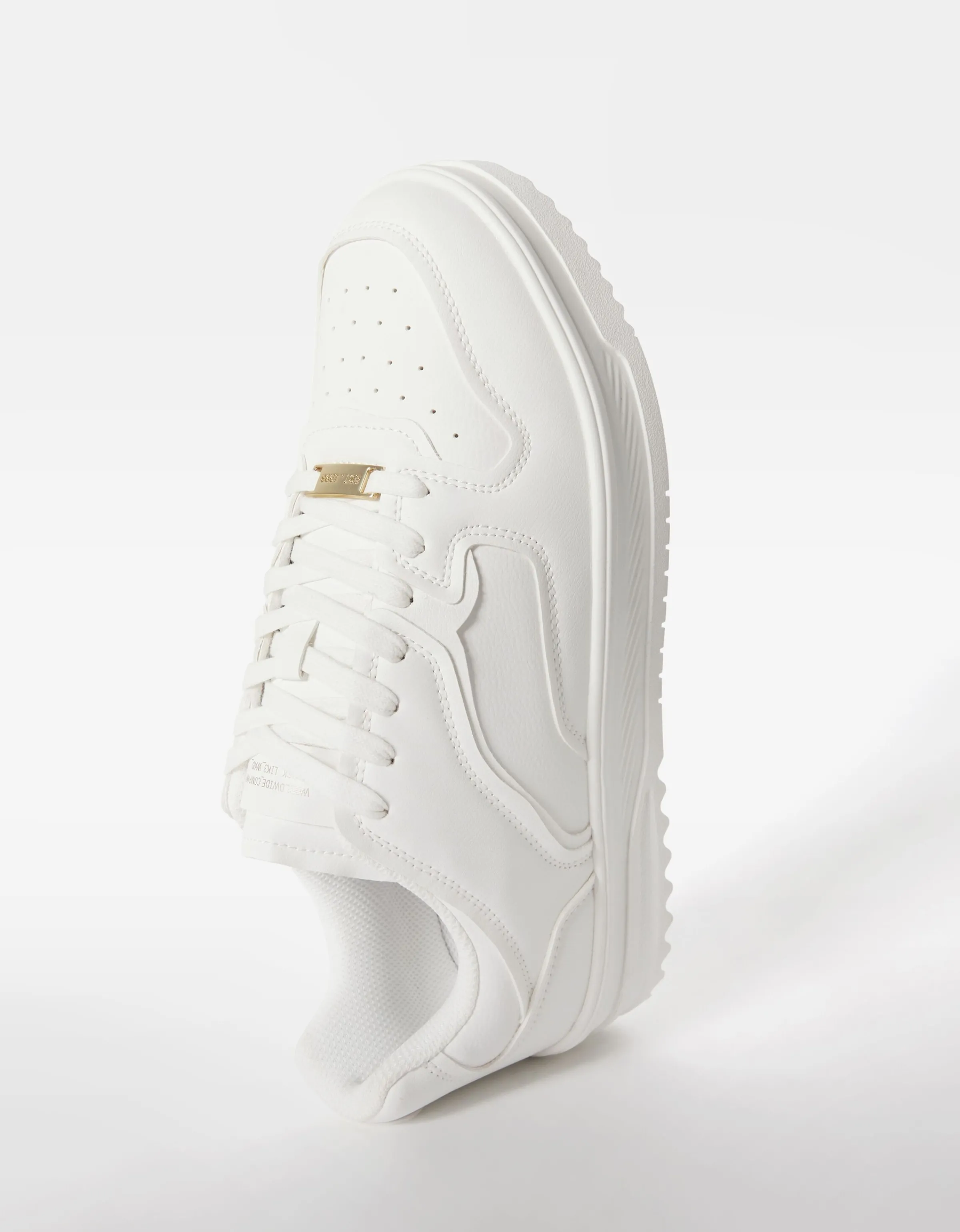 BERSHKA Zapatillas multicapas hombre Blanco Fashion