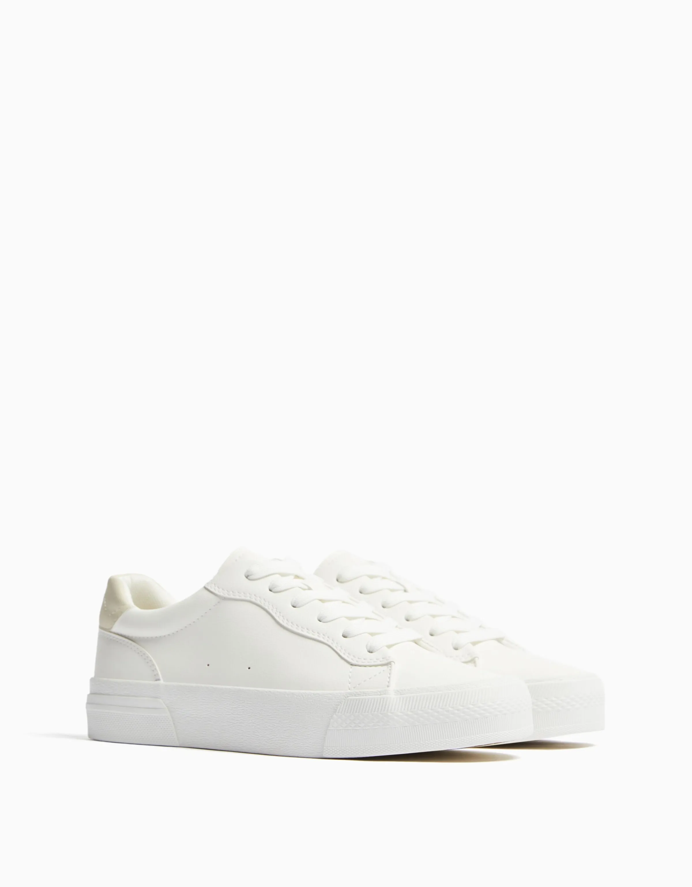 BERSHKA Zapatillas plataforma combinadas Blanco Cheap