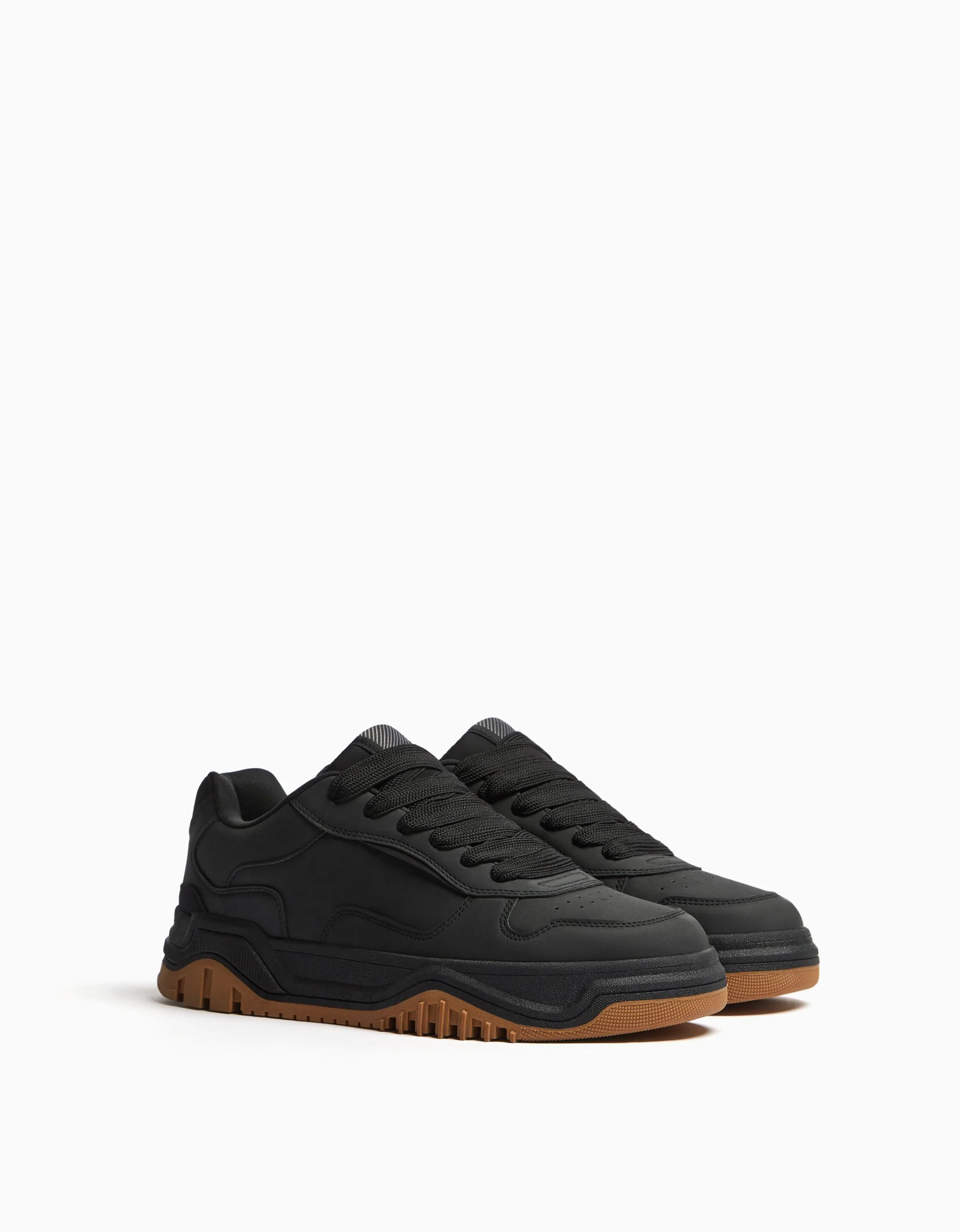 BERSHKA Zapatillas volumen hombre Negro Cheap