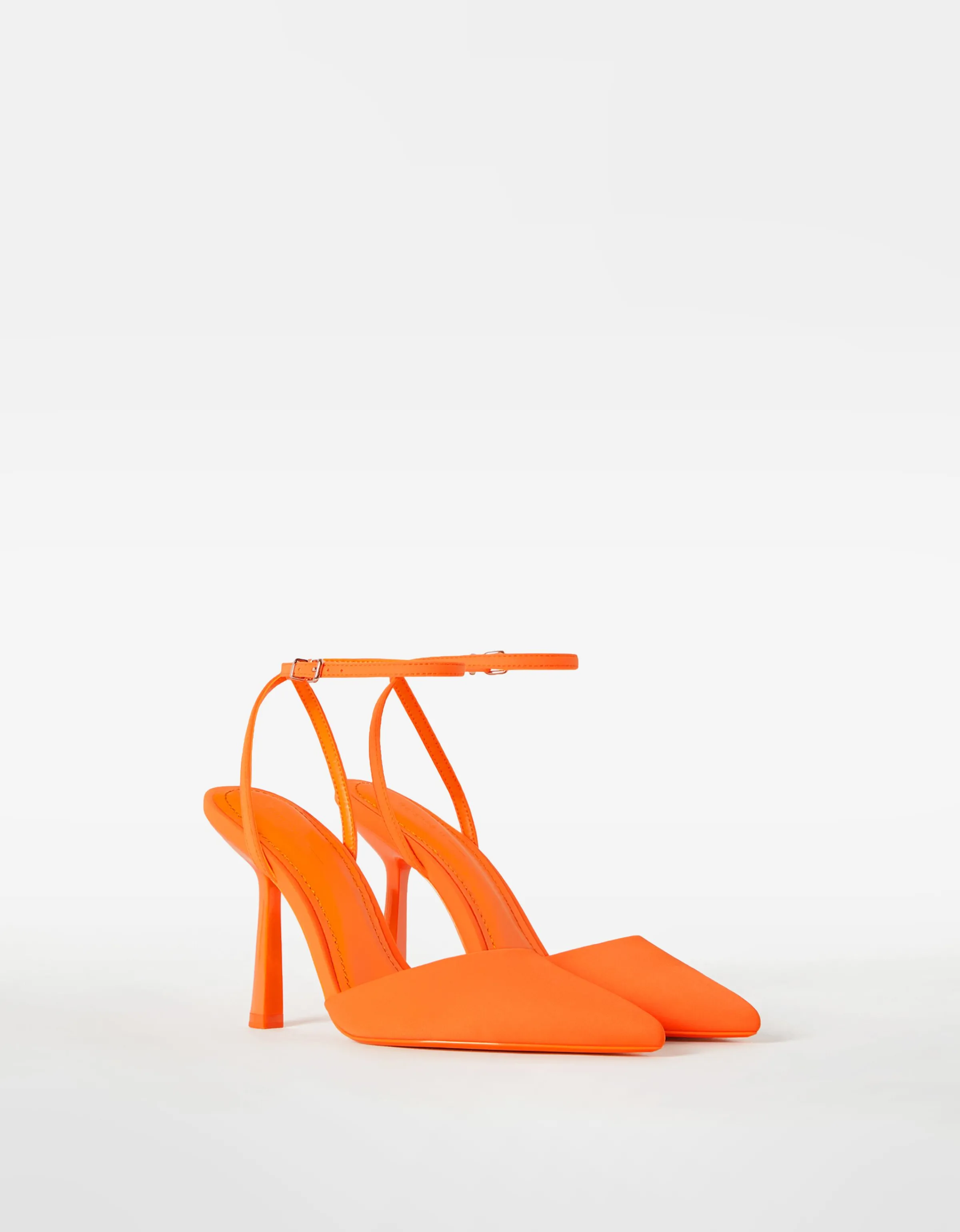 BERSHKA Zapato tacón destalonado pulsera Naranja New